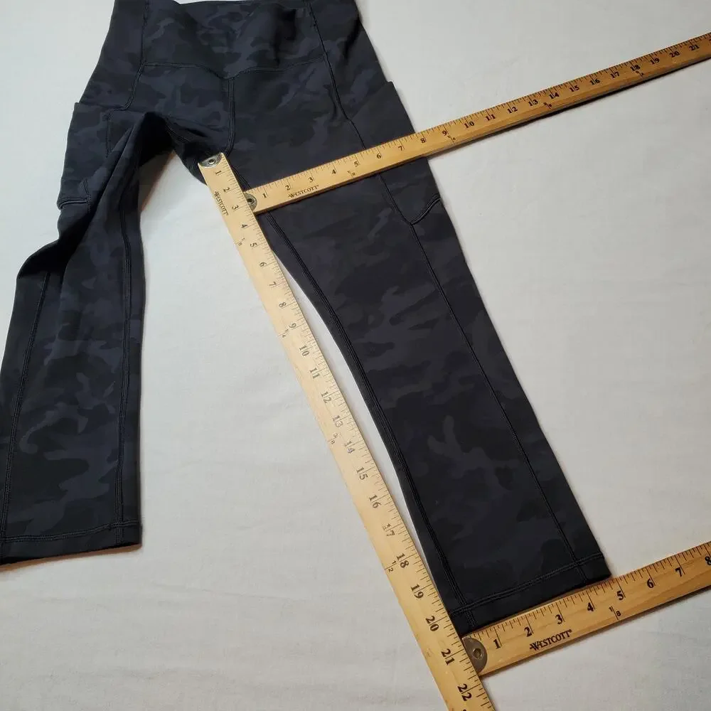 Lululemon Women's Size 4 Speed Up Crop 21" Incognito Camo Multi Grey W6AK8S - Picture 3 of 7